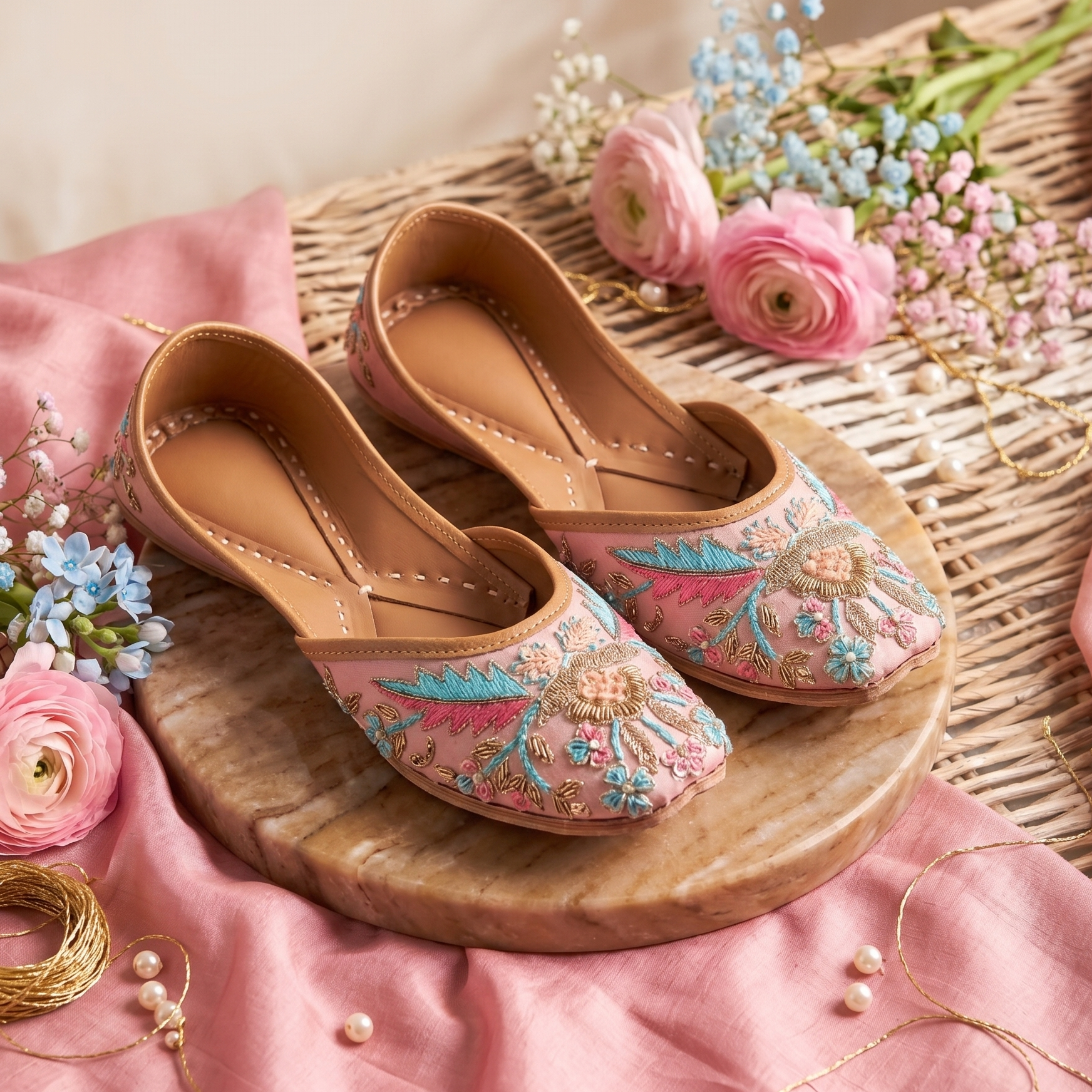 Gulnaar – Handcrafted Leather Mojri for Women